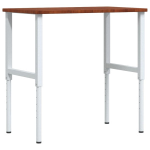 Banco de trabajo rectangular madera maciza 100x60x(71.5-98) cm H