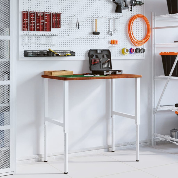 Banco de trabajo rectangular madera maciza 100x60x(71.5-98) cm M 3