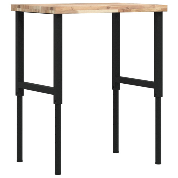 Banco de trabajo rectangular madera maciza 80x60x(73-99.5) cm M 2