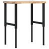 Banco de trabajo rectangular madera maciza 80x60x(73-99.5) cm 2