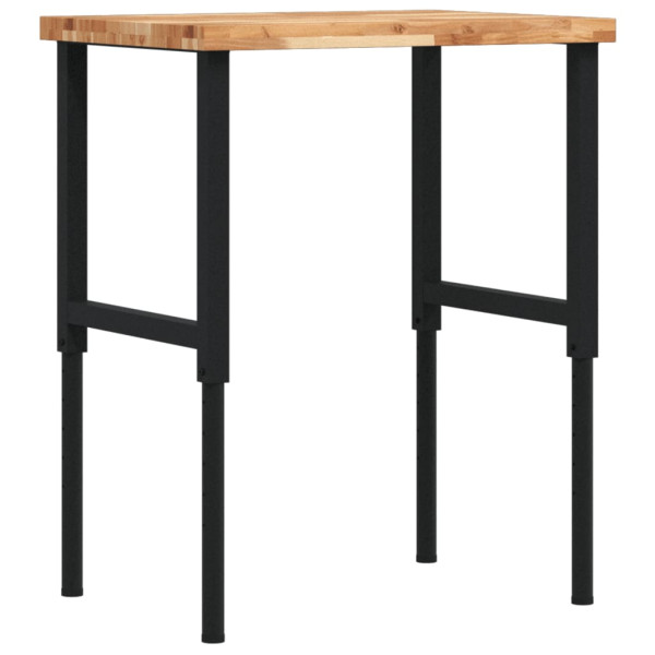 Banco de trabalho retangular madeira maciça 80x60x(73-99.5) cm M 2