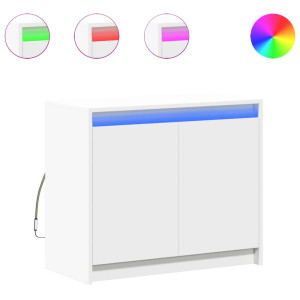 Aparador c/ luzes LED 72x34x61 cm derivados de madeira branco H