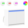 Aparador c/ luzes LED 72x34x61 cm derivados de madeira branco 2