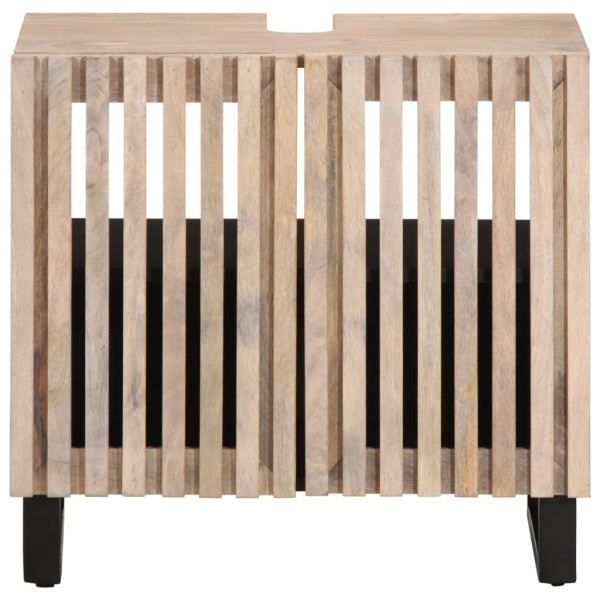 Armario de lavabo para baño madera maciza de mango 62x34x58 cm M 3