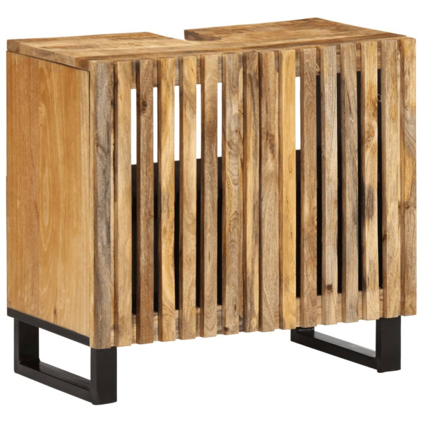 Armario de lavabo para baño madera maciza de mango 62x34x58 cm D