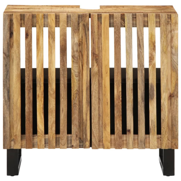Armario de lavabo para baño madera maciza de mango 62x34x58 cm M 3