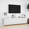 Mueble de TV de pared con luz LED blanco 180x31x39.5 cm 4
