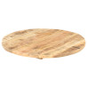 Superficie de mesa redonda madera maciza de mango 25-27 mm 50cm 4