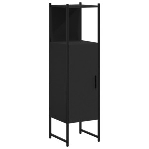 Armario de baño madera de ingeniería negro 33x33x120.5 cm H