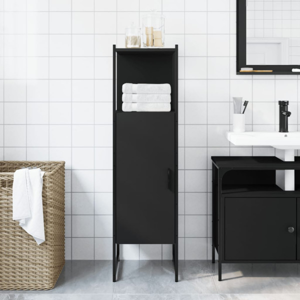 Armario de baño madera de ingeniería negro 33x33x120.5 cm M 3