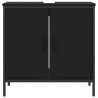Armario para lavabo de baño madera ingeniería negro 60x30x60 cm 5