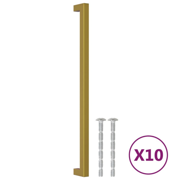 Puxadores para móveis 10 pcs 320 mm aço inoxidável dourado M 2