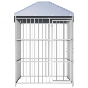 Perrera de exterior con techo 150x150x200 cm H