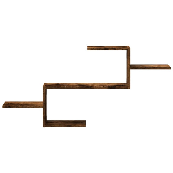 Estante de pared madera ingeniería roble ahumado 104x15x49 cm M 4