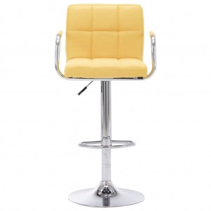 Taburete de barra de cocina de tela amarillo H