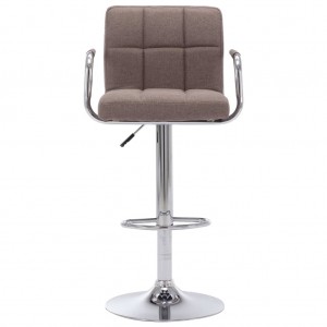 Banco de bar tecido cinzento-acastanhado H