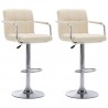 Bancos de bar 2 pcs tecido cor creme 2