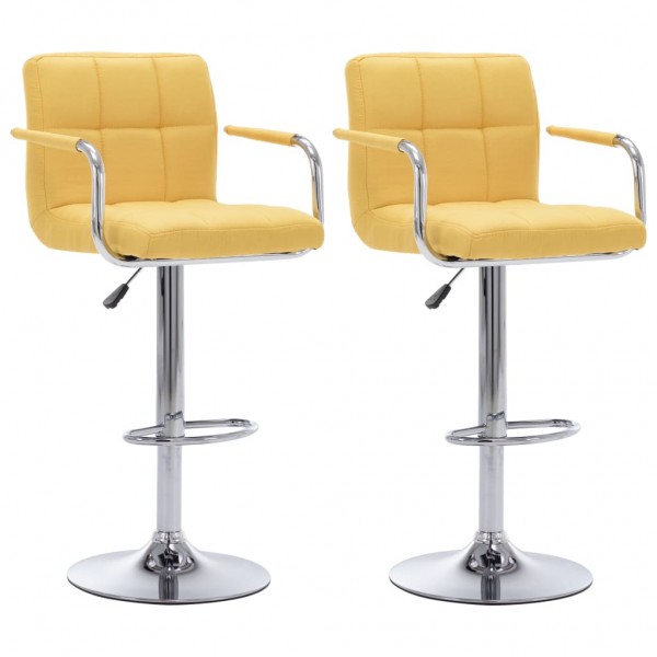 Bancos de cozinha 2 unidades de tecido amarelo M 2