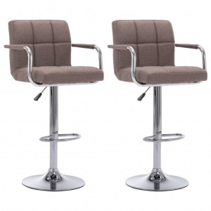 Taburetes de cocina 2 unidades tela color gris topo H