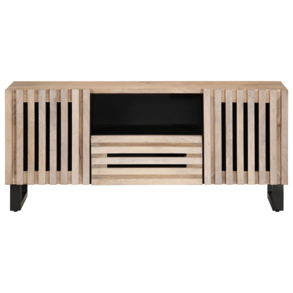 Mueble de TV madera maciza de mango 100x34x46 cm M 2