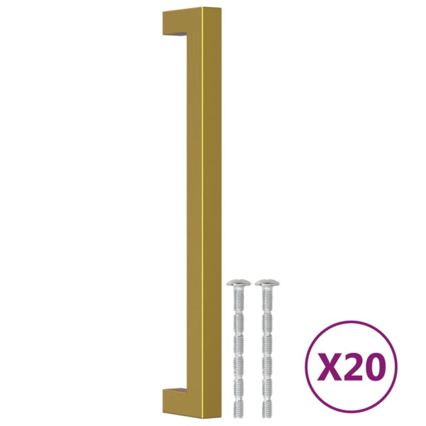 Tiradores para armarios 20 uds acero inoxidable dorado 192 mm M 2