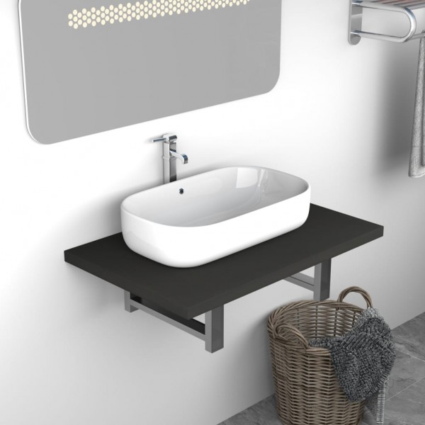 Mueble de cuarto de baño gris 60x40x16.3 cm D