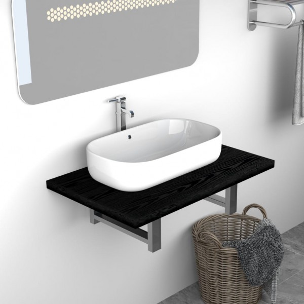 Mueble de cuarto de baño negro 60x40x16.3 cm D