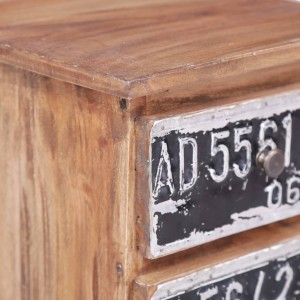 Mesita de noche de madera maciza reciclada 30x30x51 cm H