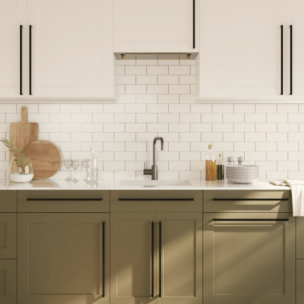 Puxadores para móveis 5 pcs 480 mm aço inoxidável preto M 4