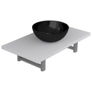 Conjunto de muebles de baño 2 piezas cerámica blanco H