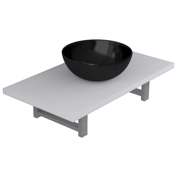 Conjunto de muebles de baño 2 piezas cerámica blanco M 2