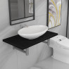 Conjunto de muebles de baño 2 piezas cerámica negro 1