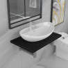 Conjunto de muebles de baño 2 piezas cerámica negro 1