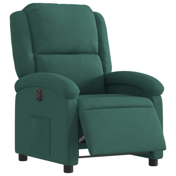 Sillón reclinable eléctrico de terciopelo verde oscuro M 3