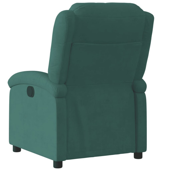 Sillón reclinable eléctrico de terciopelo verde oscuro M 5