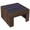 Mesa centro luzes LED Infinity 50x50x30 cm carvalho castanho 3
