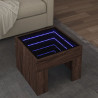 Mesa de centro con Infinity LED marrón roble 40x40x30 cm 1