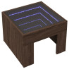 Mesa de centro con Infinity LED marrón roble 40x40x30 cm 3