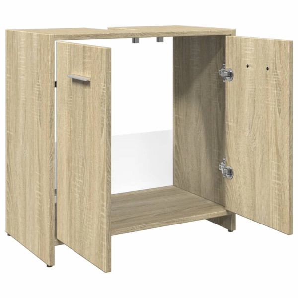 Armario lavabo baño madera ingeniería roble Sonoma 60x33x60 cm M 5