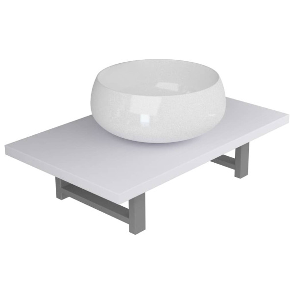 Conjunto de muebles de baño 2 piezas cerámica blanco M 2