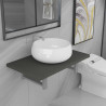 Conjunto de muebles de baño 2 piezas cerámica gris 1