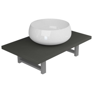 Conjunto de muebles de baño 2 piezas cerámica gris H