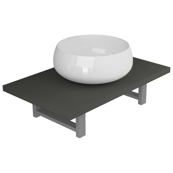 Conjunto de muebles de baño 2 piezas cerámica gris M 2