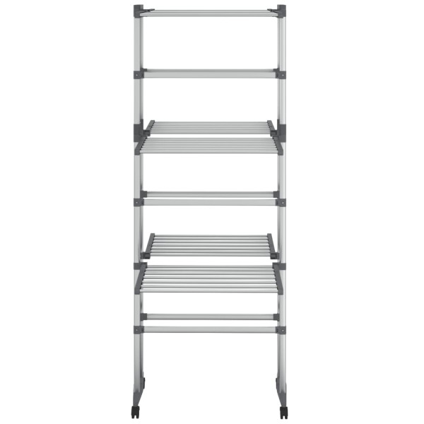 Estendal com 3 prateleiras/rodas 60x70x129 cm prateado M 3