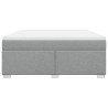 Cama box spring con colchón tela gris claro 180x200 cm 4