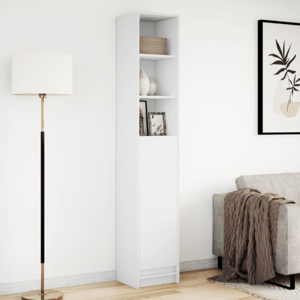 Aparador con luz LED madera de ingeniería blanco 36x32.5x200 cm M 4