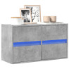 Mueble de TV de pared con luces LED gris hormigón 80x31x45 cm 1
