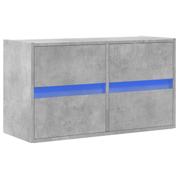 Mueble de TV de pared con luces LED gris hormigón 80x31x45 cm M 3