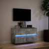 Mueble de TV de pared con luces LED gris hormigón 80x31x45 cm 5