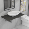Conjunto de muebles de baño 2 piezas cerámica gris 1